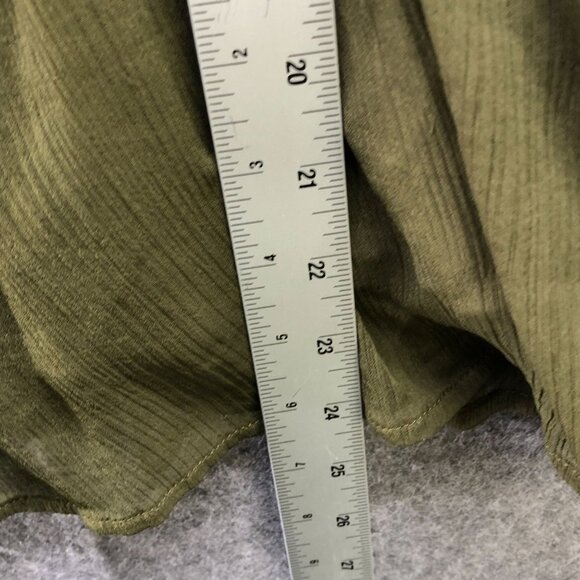 Old Navy Chiffon Cami Top Womens XL Moss Green Babydoll Ruffle Crepe - Picture 6 of 8